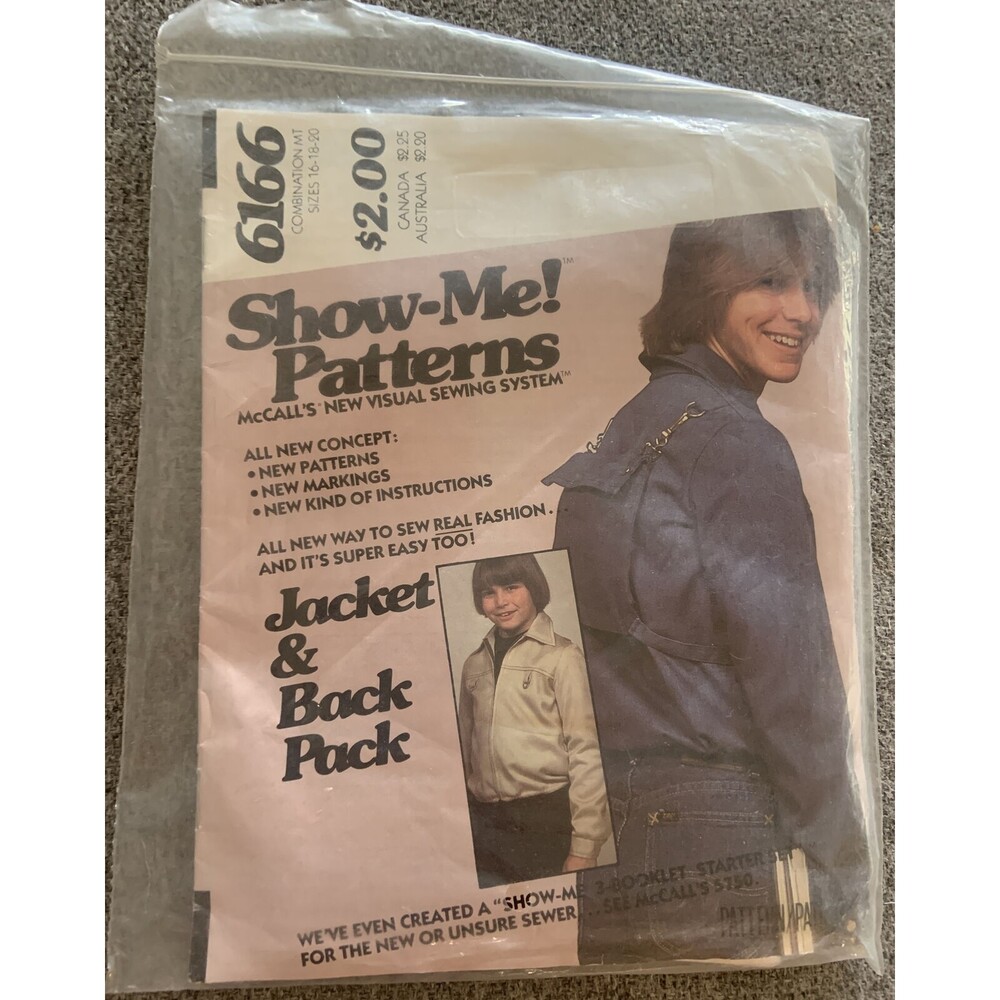 1978 Vintage McCalls #6166 - Childs Jacket & Backpack Pattern Sz 7-20 FF Uncut